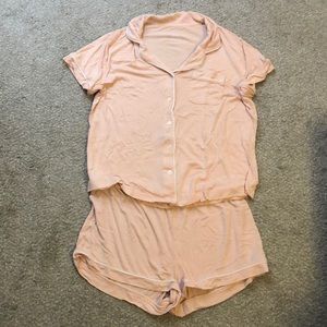target peach short sleeve pajama set